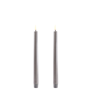 Uyuni dinerkaars taper candle grijs grey 2,3 x 25,5 cm (set a 2)